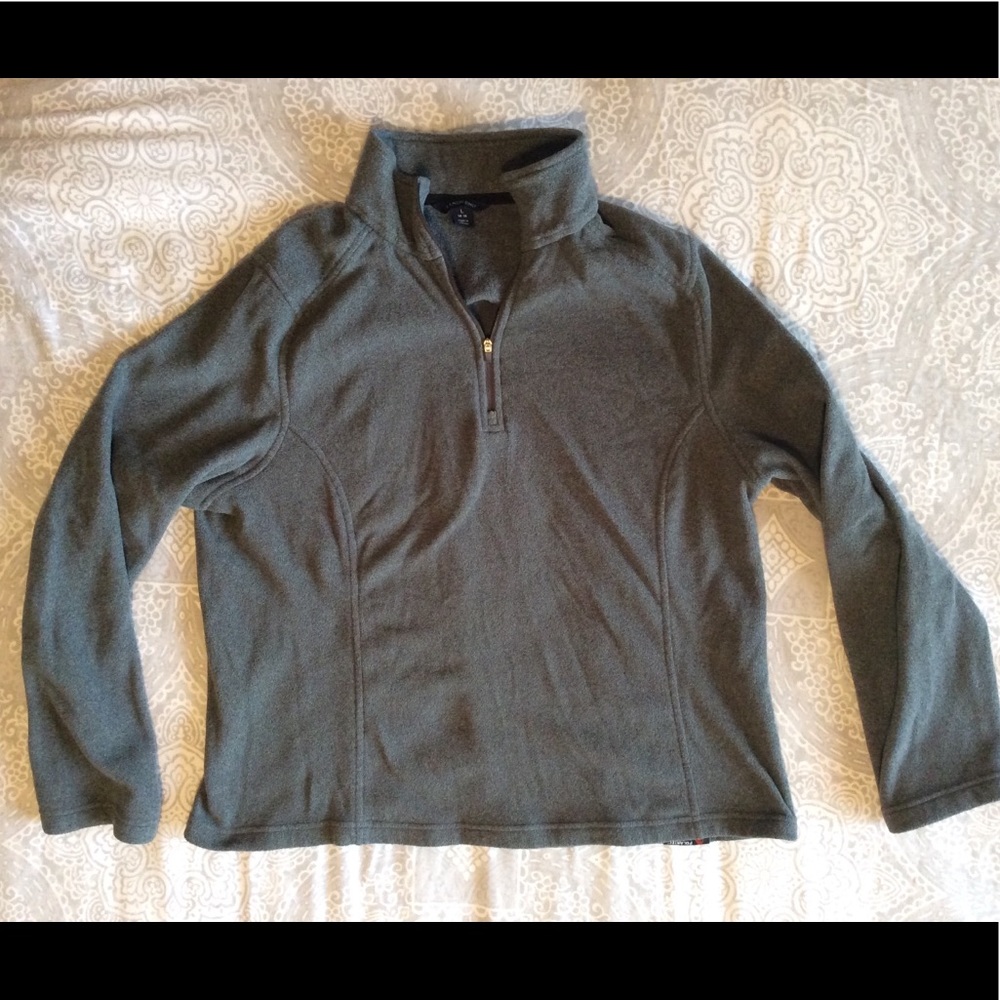 Lands’ End Gray Fleece Jacket/Pullover Half Zip